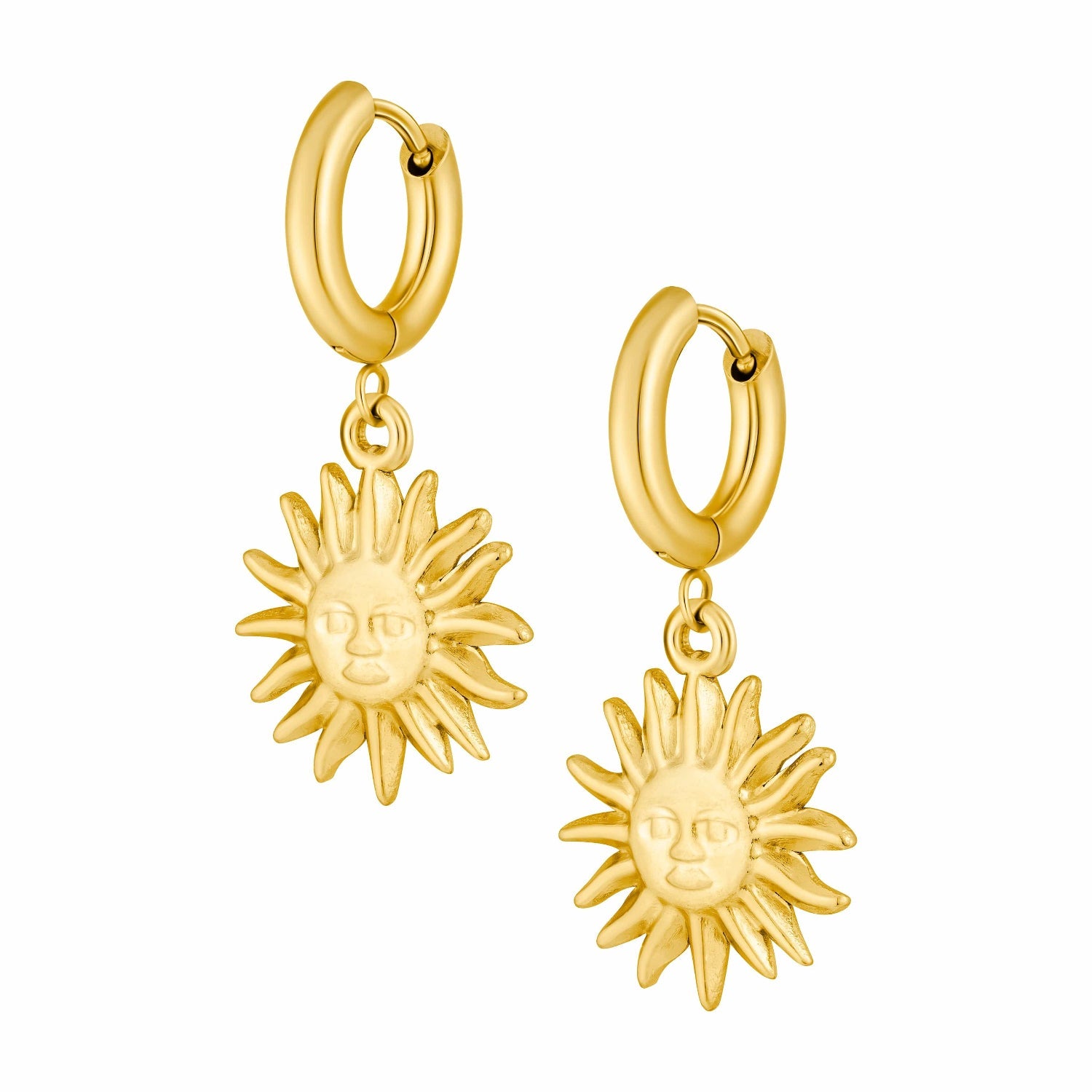 Bohomoon Stainless Steel Ray Of Sunshine Hoop Earrings