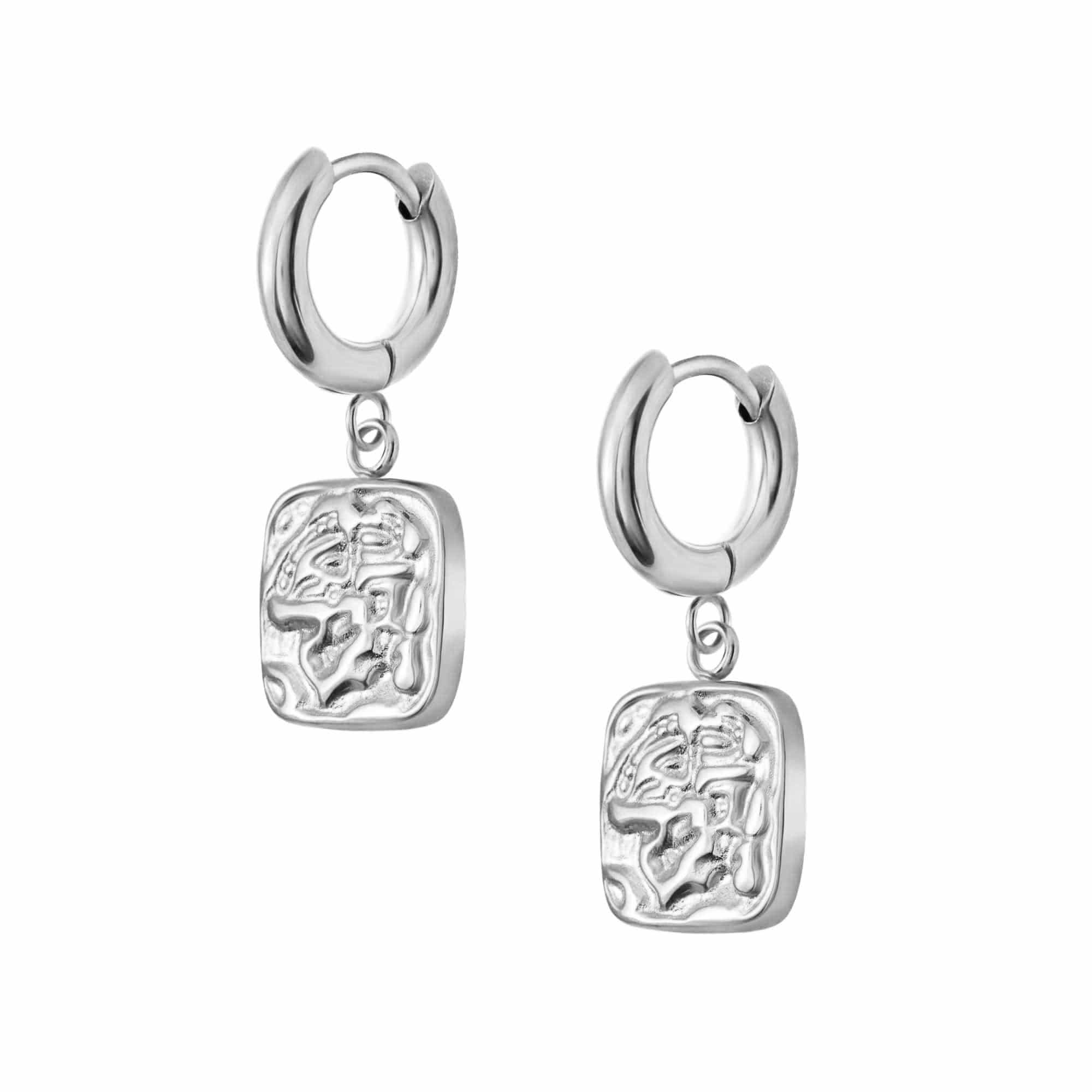 BohoMoon Stainless Steel Cayman Hoop Earrings Silver